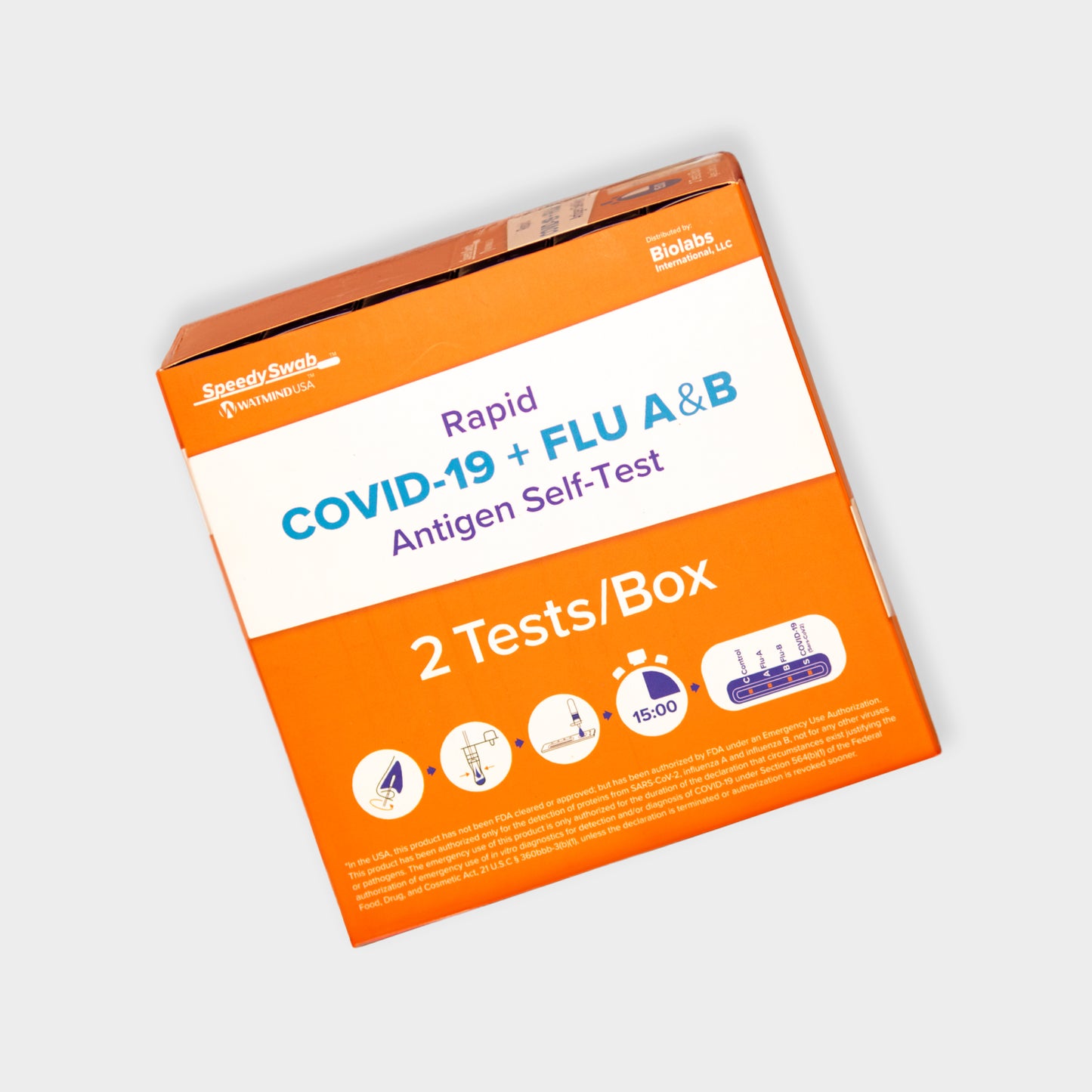 SpeedySwab™ Rapid COVID-19 + Flu A&B At-Home Antigen Test Kit (OTC)