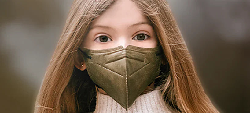 kids usa made face mask in green