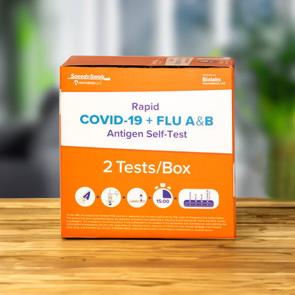 SpeedySwab™ Rapid COVID-19 + Flu A&B At-Home Antigen Test Kit (OTC)