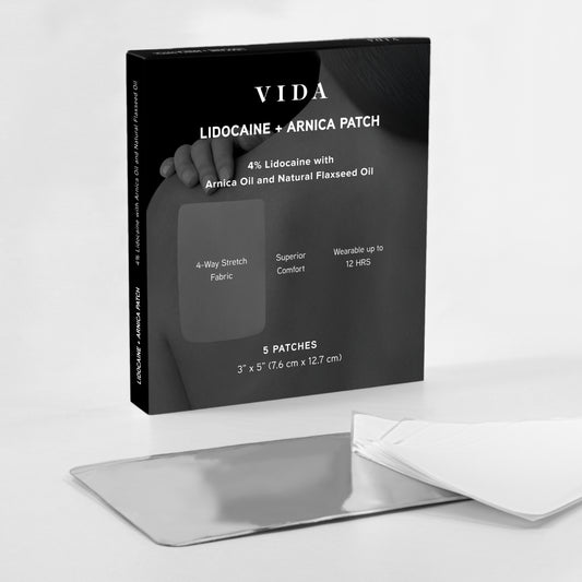 VIDA Lidocaine + Arnica Patch – 4% Lidocaine, 4-Way Stretch Fabric, Made in USA (Limited Release)