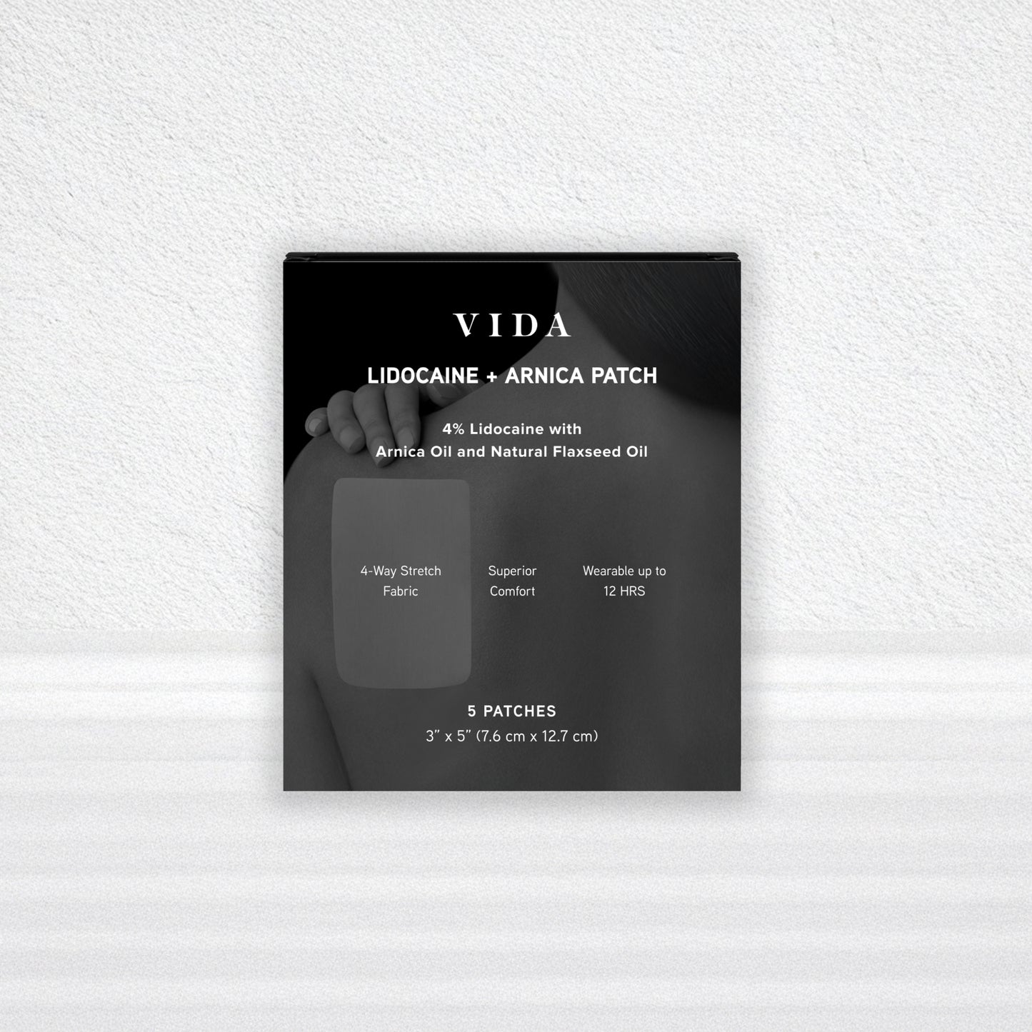 VIDA Lidocaine + Arnica Patch – 4% Lidocaine, 4-Way Stretch Fabric, Made in USA (Limited Release)