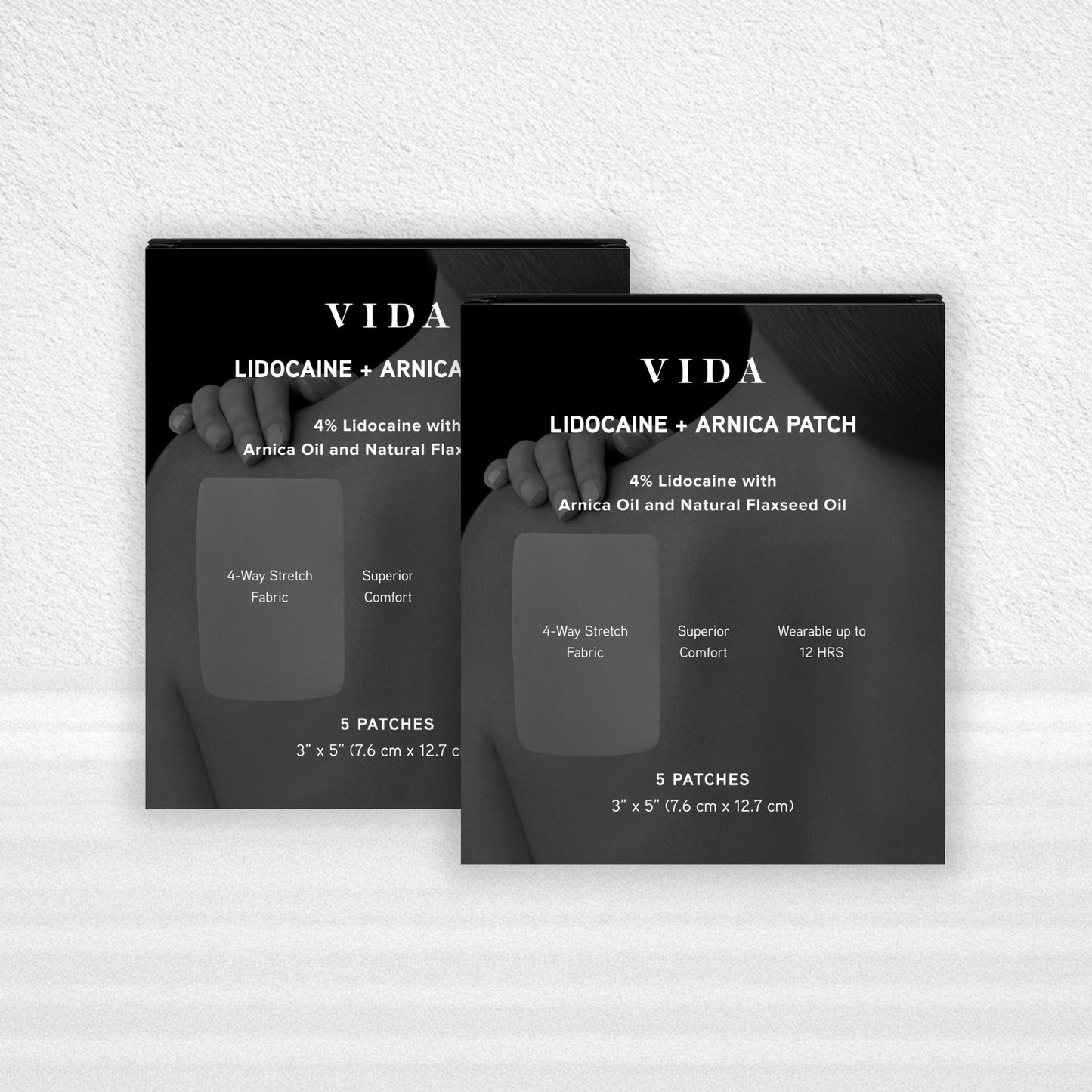 VIDA Lidocaine + Arnica Patch – 4% Lidocaine, 4-Way Stretch Fabric, Made in USA (Limited Release)